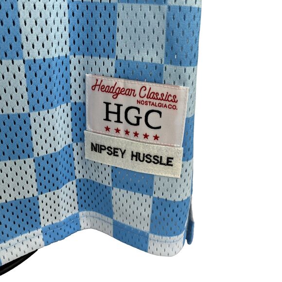 Mens Headgear Classics Crenshaw Nipsey Hussle Stitched Mesh Jersey Size XL Blue - Picture 3 of 8